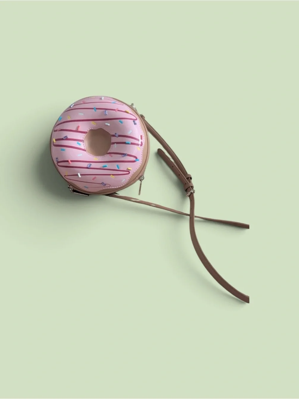 Kate Spade Novelty Pink Donut-Shaped Crossbody Bag with Sprinkles